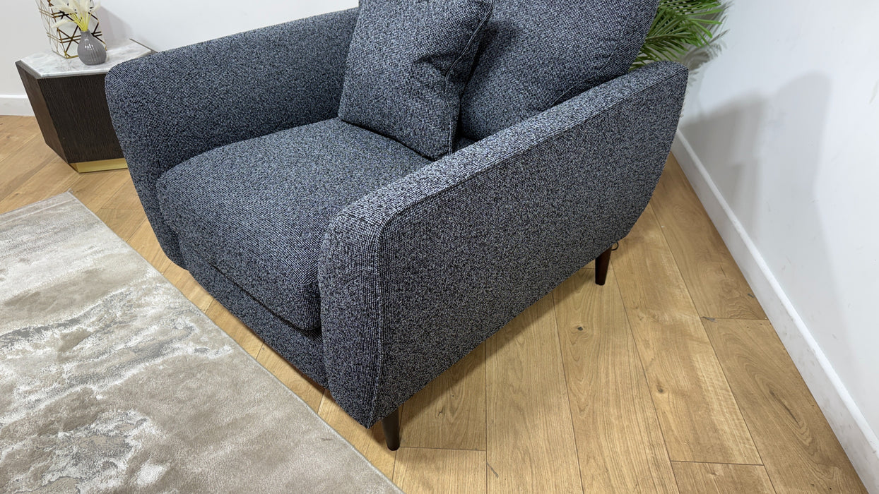Sofology Hackney Fabric Chair Memory Foam Seat in Mini Boucle Anthracite