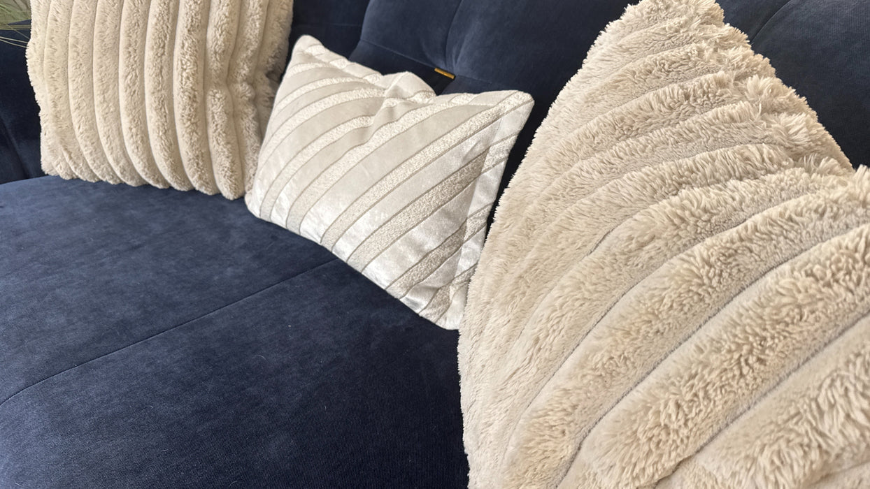 Sofology The Oscar 4 Seater Fabric Sofa in Fine Textured Chenille Navy Mix