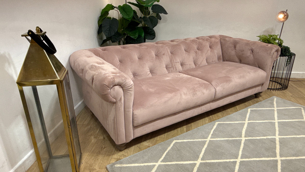 Sofology Kensington Fabric 4 Seater in Matt Velvet Blush