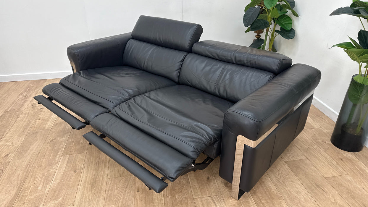 Sofology Moreno Leather 3 Seater Power Recliner in Jet Black