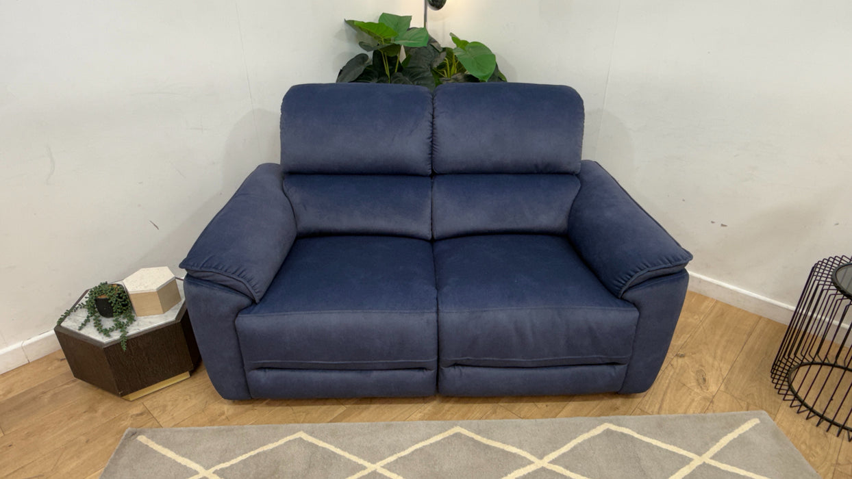 Sofology Hugo Fabric 2 Seater Power Recliner/Headrest in Lifestyle Flecked Navy