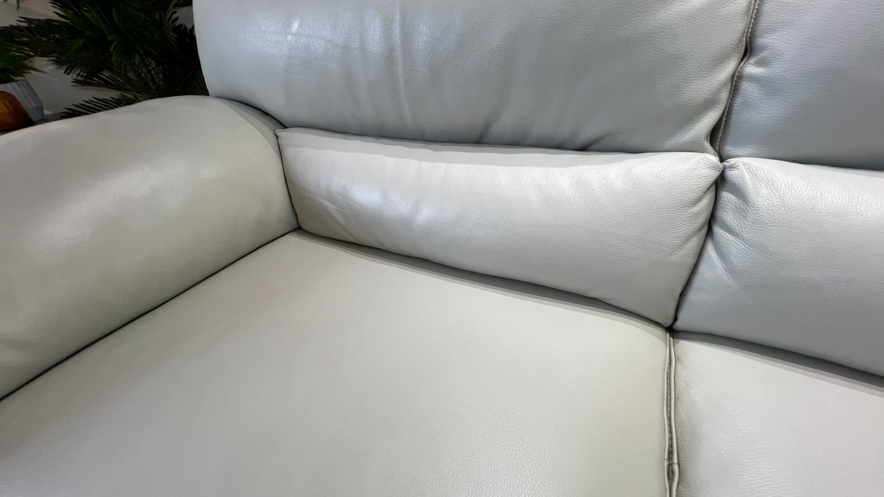 Santino 2 Seat - Leather Sofa -Caruso Stone white