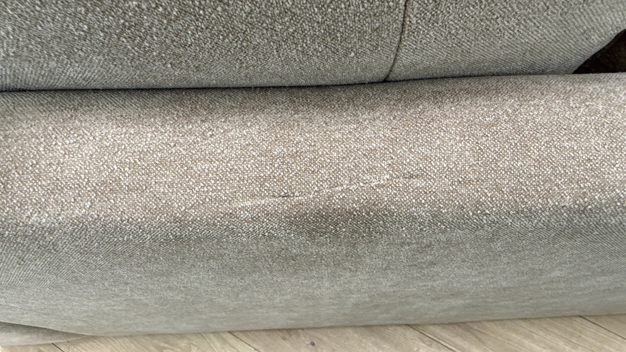 Sofology Soho Fabric 2 Seater Dark Wood Trim in Micro Boucle Mink/Natural Mix