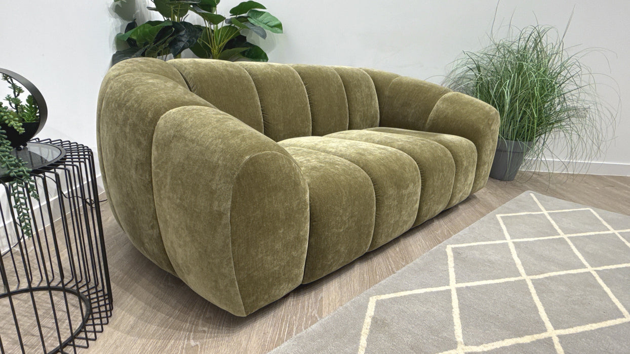 Sofology Waldorf Fabric 2 Seater Sofa in Soft Chenille Olive Mix