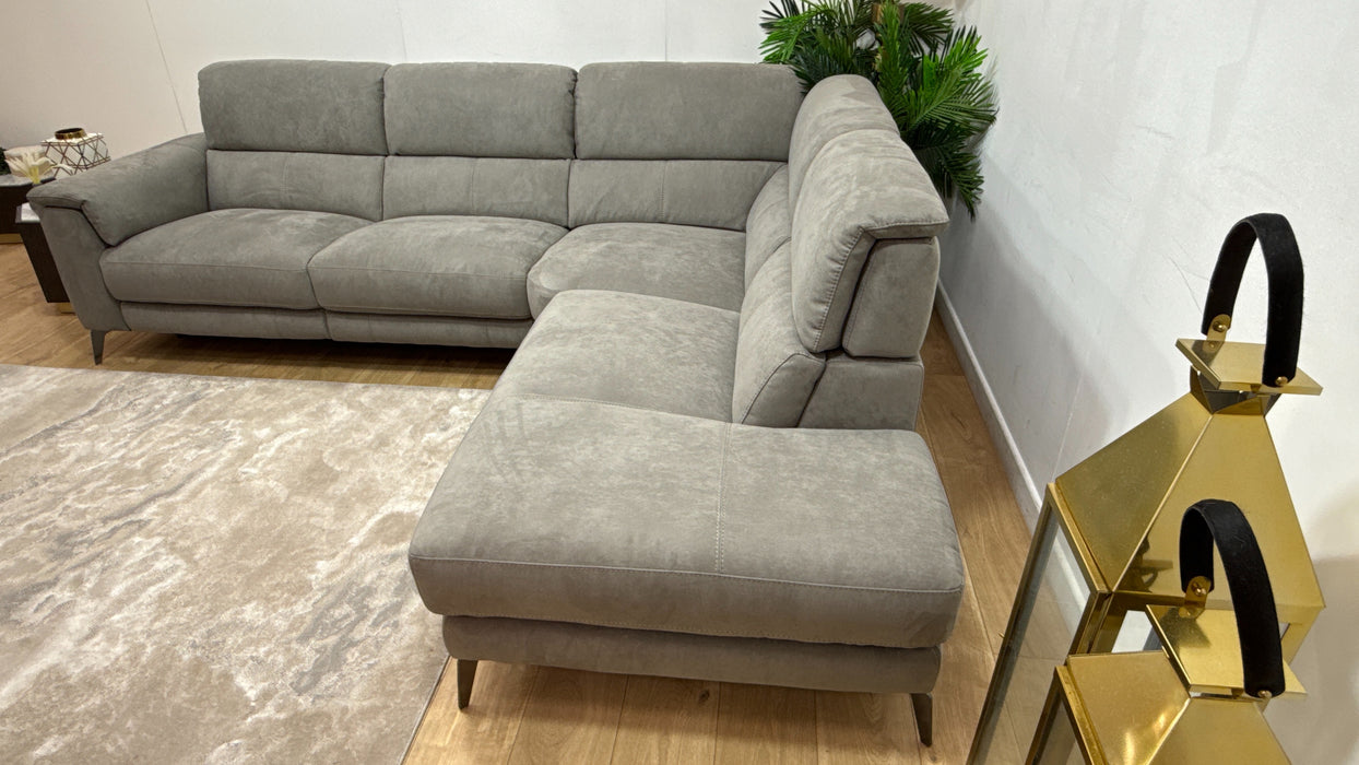 Sofology Illinois Fabric 2 Corner 1 Terminal Heated Seat, Power Recliner/Headrest in Lifestyle Textured Charcoal