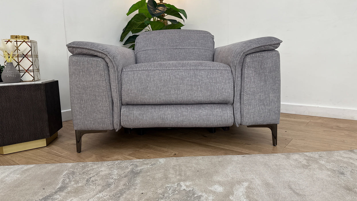 DFS The Sonder Leather Recliner Chair in Light Stone