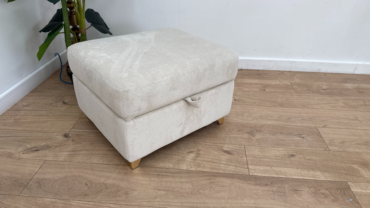 Sofology Luella Fabric Small Storage Footstool in Soft Sherpa Natural