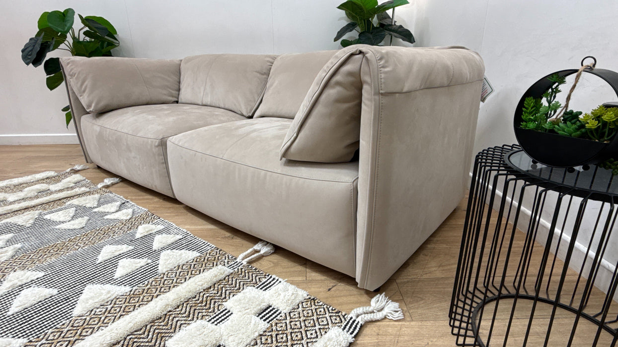 Sofology Tessuto Fabric 3 Seater Split in Lifestyle Nubuck-Feel Stone
