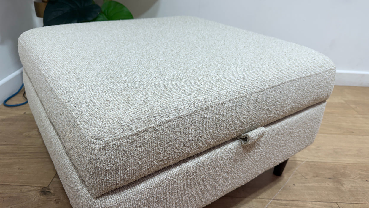 Sofology The Hackney Fabric Storage Memory Foam Footstool in Mini Boucle Natural