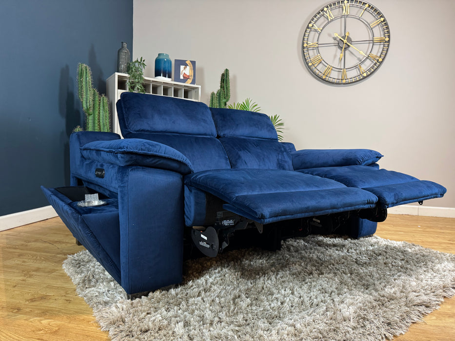 Benz Fabric 2 Seater - Heritage Velvet Royal - Power Headrest Power Recliner (WA2)