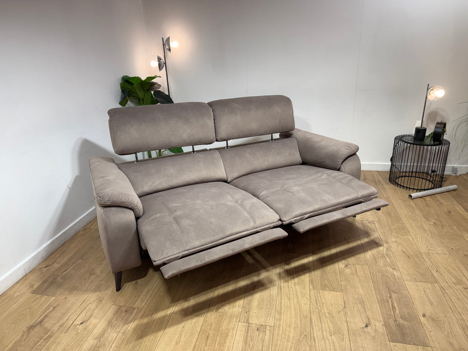 Sofology Bailey Fabric 2.5 Seater Power Recliner/Headrest in Lifestyle Flecked Nutmeg
