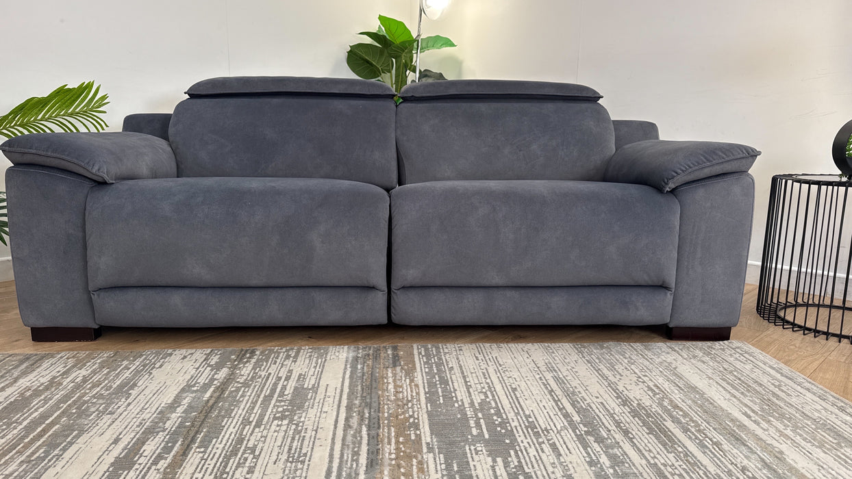 Sofology Benz Fabric 3 Seater Power Recliner/Headrest in Lifestyle Flecked Charcoal