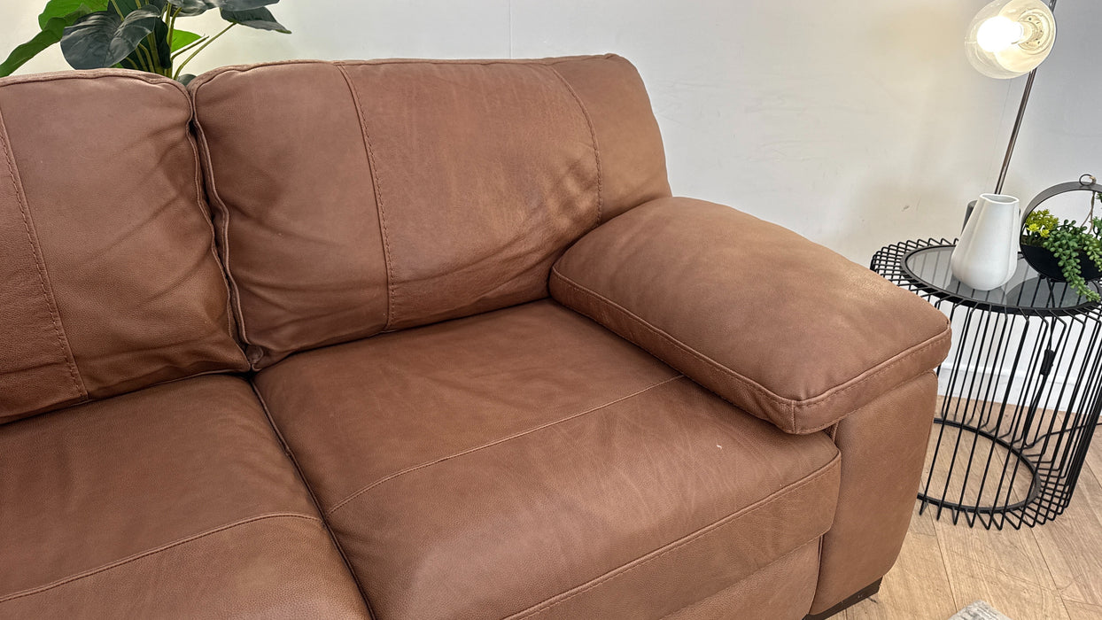 Sofology Linara Leather 2 Seater in Apollo Espresso