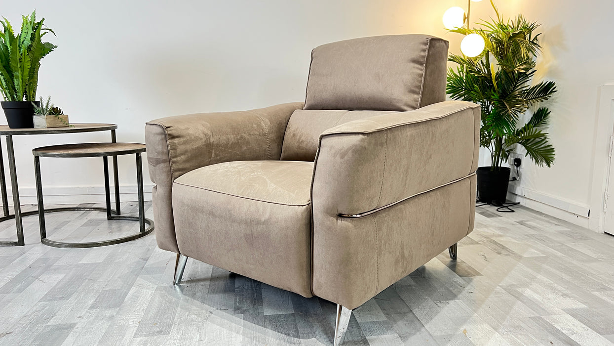 Dakota 1 Seater - Fabric Power Recliner Chair - Toronto Cappuccino