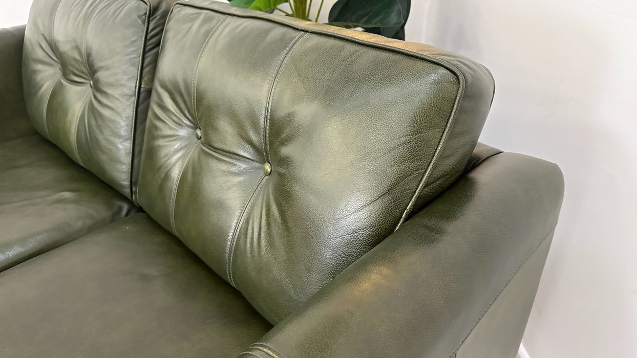 Sofology Cricket Leather 2 Seater in Mix Green
