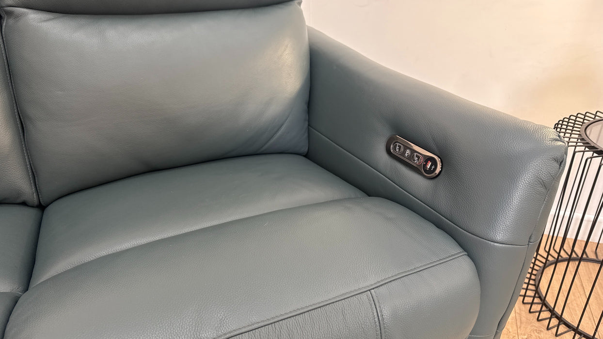 Sofology The Renato 2 Seater Recliner Sofa in Trusty Embossed Leather Peacock