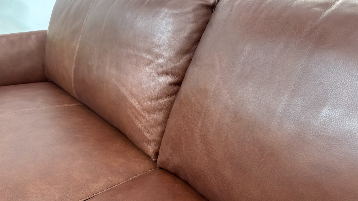 Sofology Adler Leather 3 Seater in Relaxed Soft Brown