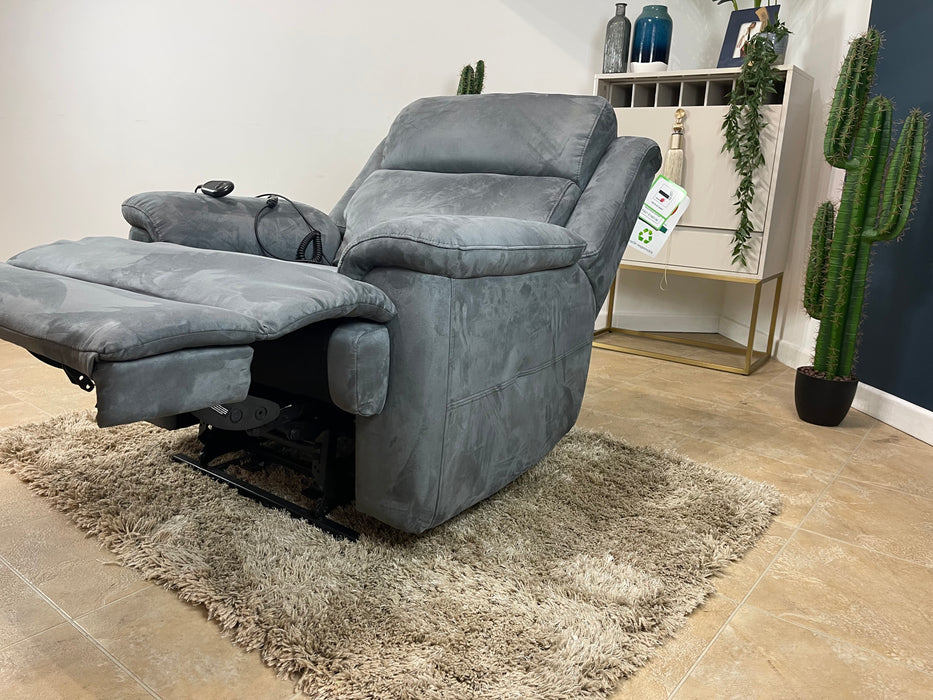 Gracie Fabric Rise and Tilt Power Recliner Chair - Lead Grey (WA2)