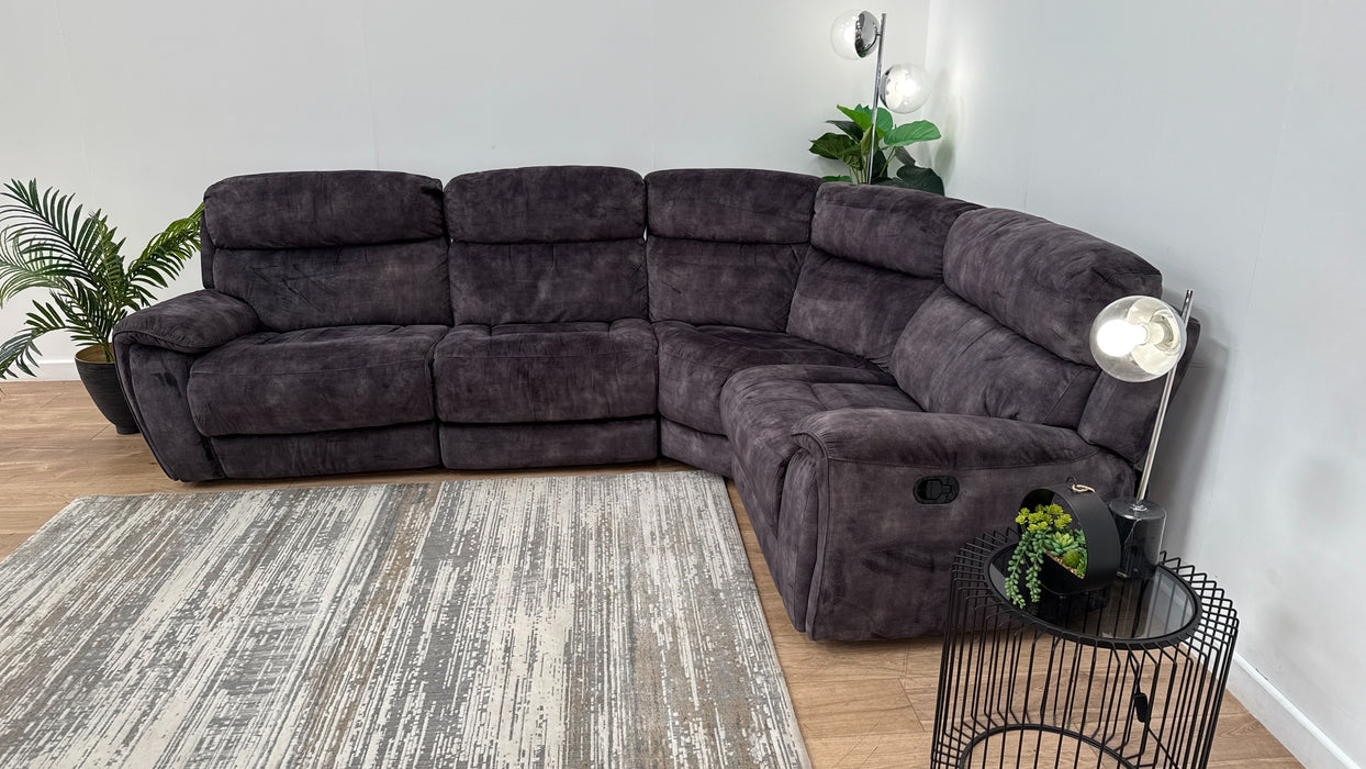 Sofology Radley Fabric Recliner 2.5 Corner 1.5 in Decent Charcoal