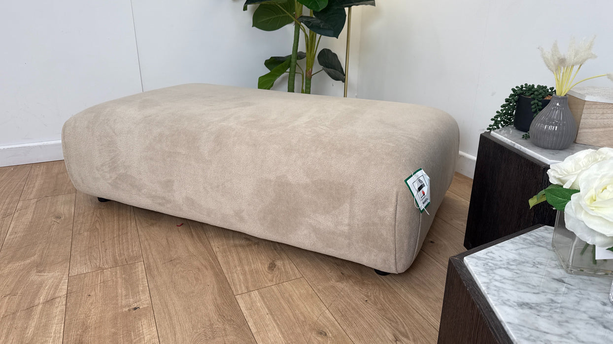 Sofology The Reign Fabric Footstool in Luxe Sherpa French Beige