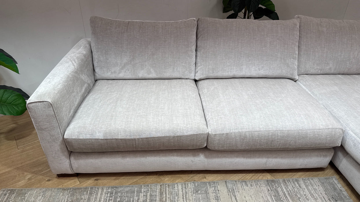 Sofology Majestica Fabric 3 Seater Chaise in Luxe Chenille Oyster Mix
