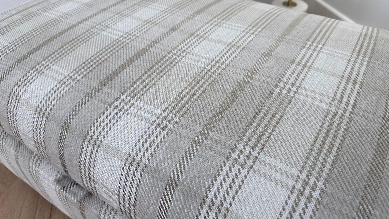 DFS The Wimborne Fabric Footstool in Check Stone