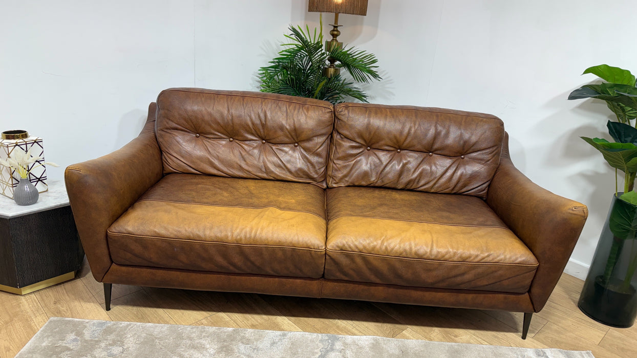 Sofology Cordelia Leather 3 Seater in Virginia Whiskey