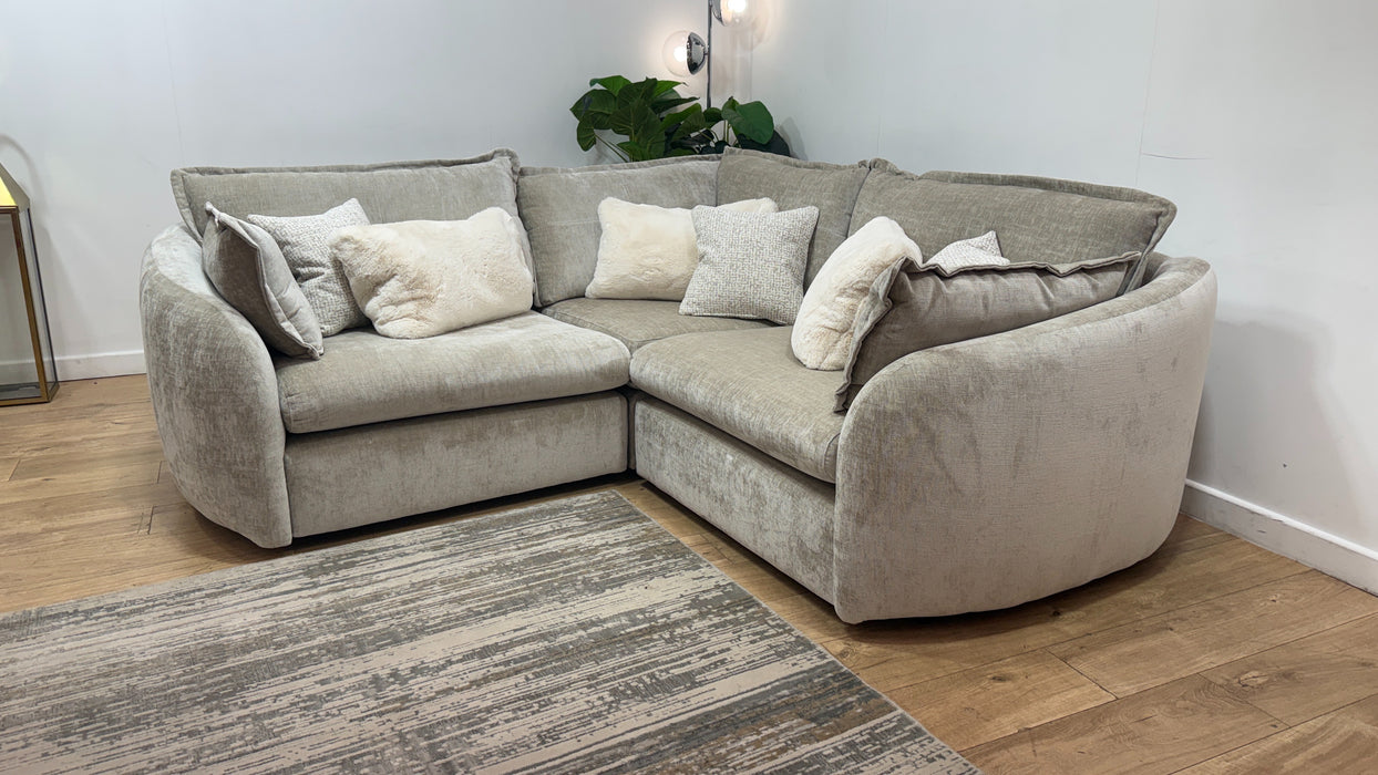 Sofology Portobello Fabric 1 Corner 1 Foam Seats in Luxury Chenille Linen Mix