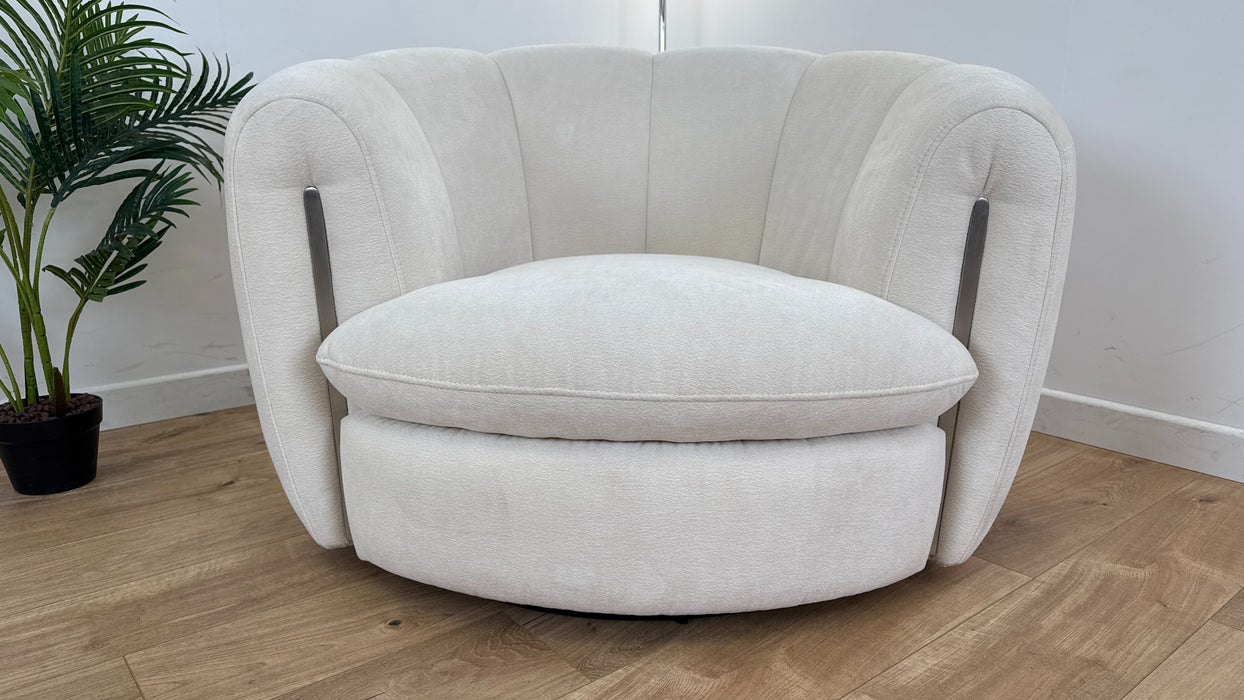 The Empress Swivel Chair- Fabric - oyster