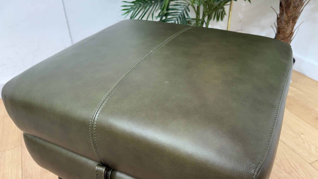 Sofology Leather Hygge Storage Footstool in Relaxed Soft Olive