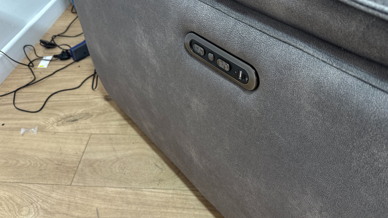 Sofology Hugo Fabric Chair Power Recliner/Headrest in Lifestyle Flecked Mocha