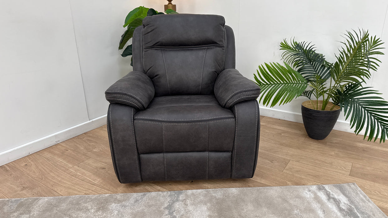 DFS Power Recliner Fabric Chair in Chaircoal