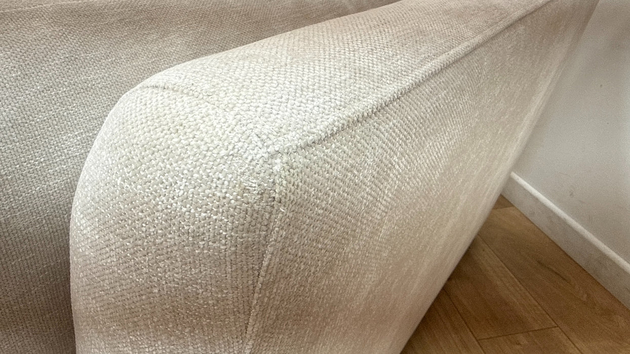 Sofology Calista Fabric 3 Seater Pillow Back no Fluting in Linen Look Chenille Mist