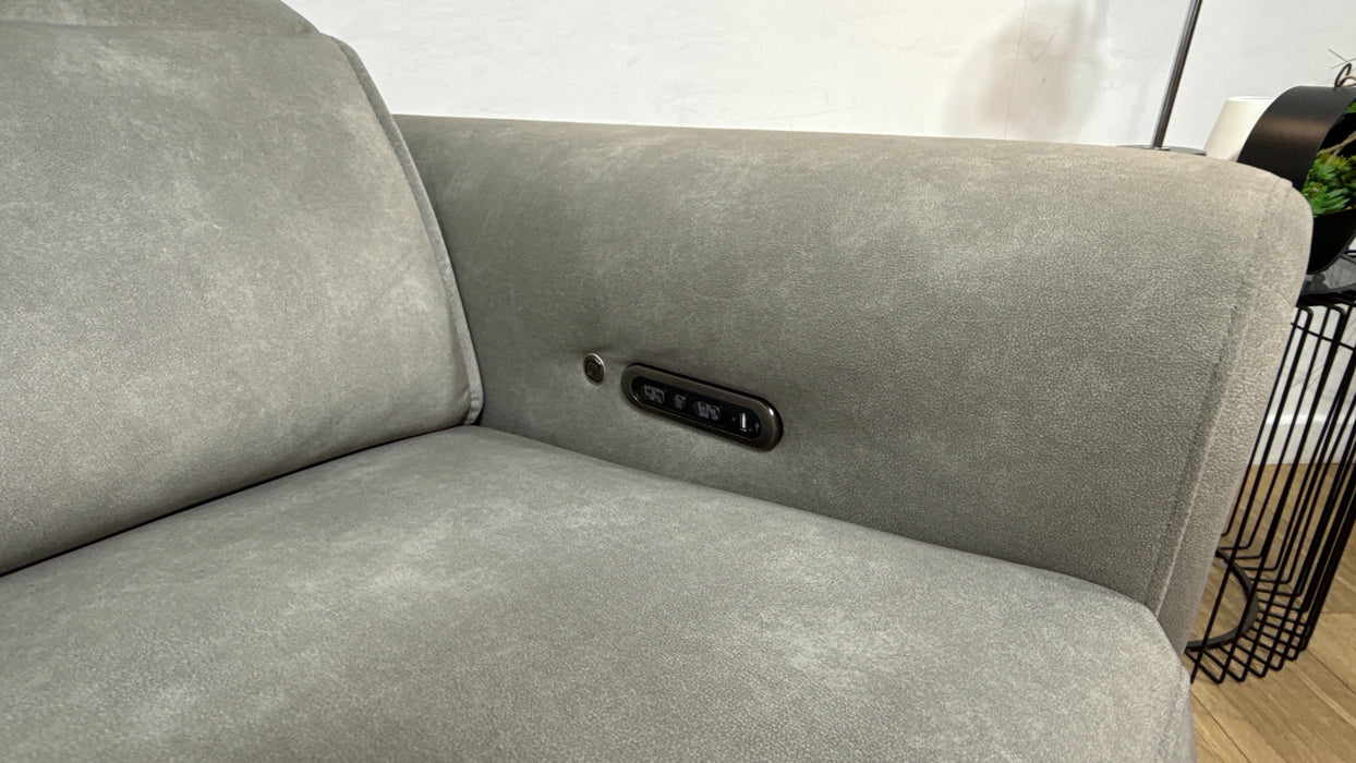 Sofology Premiere Fabric 2.5 Seater Power Recliner/Headrest Heated Seats in Lifestyle Flecked Stone