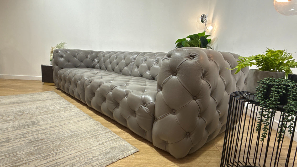 Sofology The Venezia Leather 4 Seater in Trusty Embossed Leather Elephant