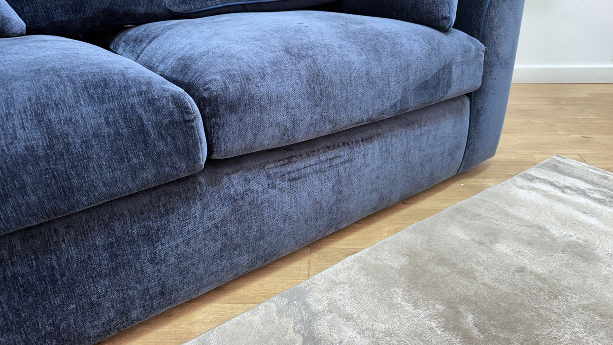 Sofology Georgio Fabric 3 Seater Extra Flex Seats in Luxury Deep Pile Chenille Denim Mix