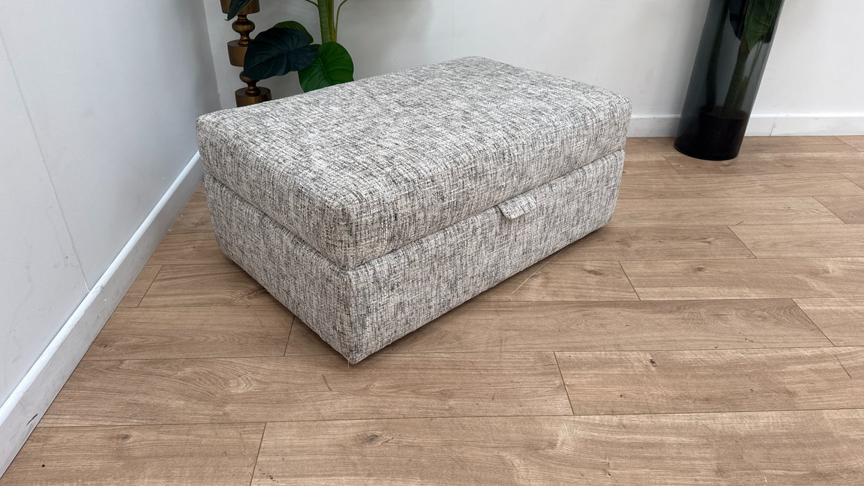 Sofology Cove Fabric Large Storage Footstool in Artisan Chenille Grey