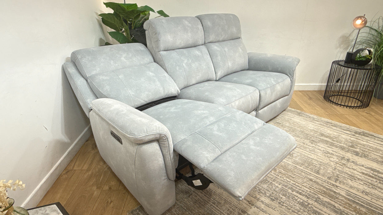 Sofology Bradie Fabric 3 Seater Power Recliner in Lifestyle Flecked Silver