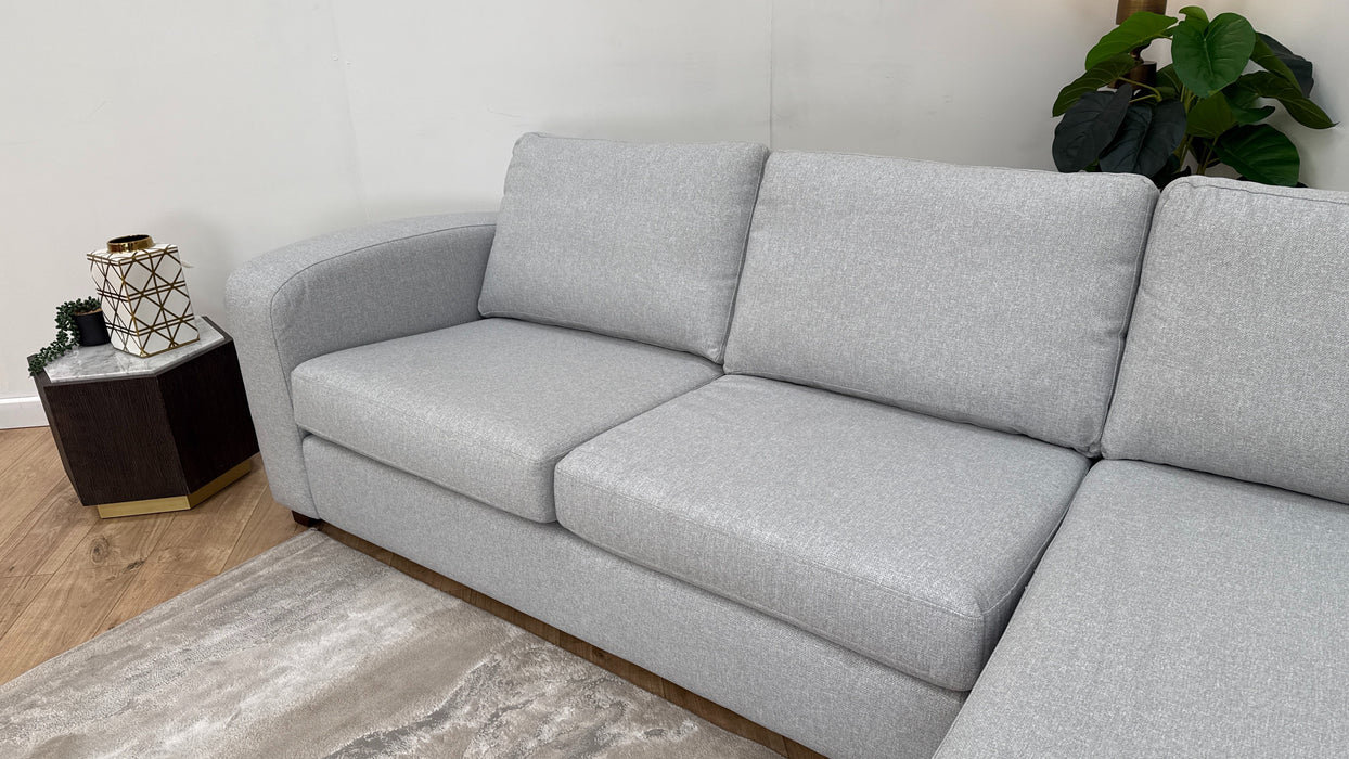 DFS Layla Right Hand Facing Storage Chaise End 3 Seater Supreme Sofa Bed in Silver