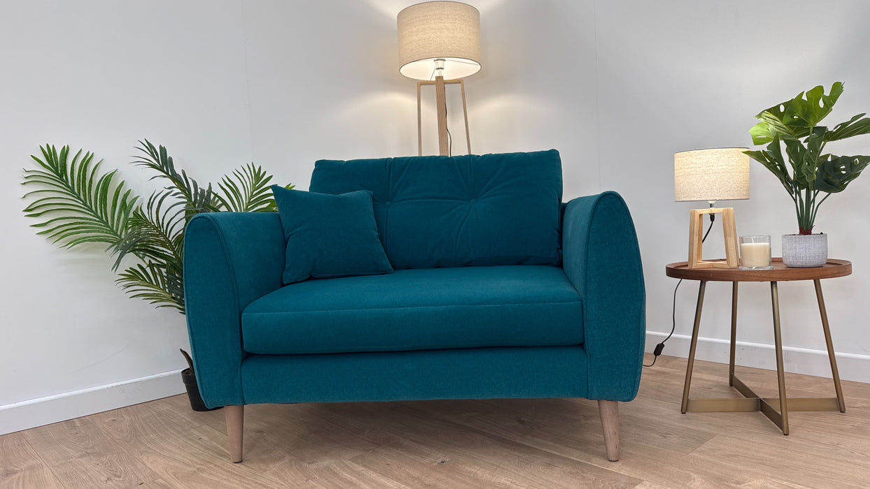 Finchley - Fabric Loveseat - Nordic Teal All Over