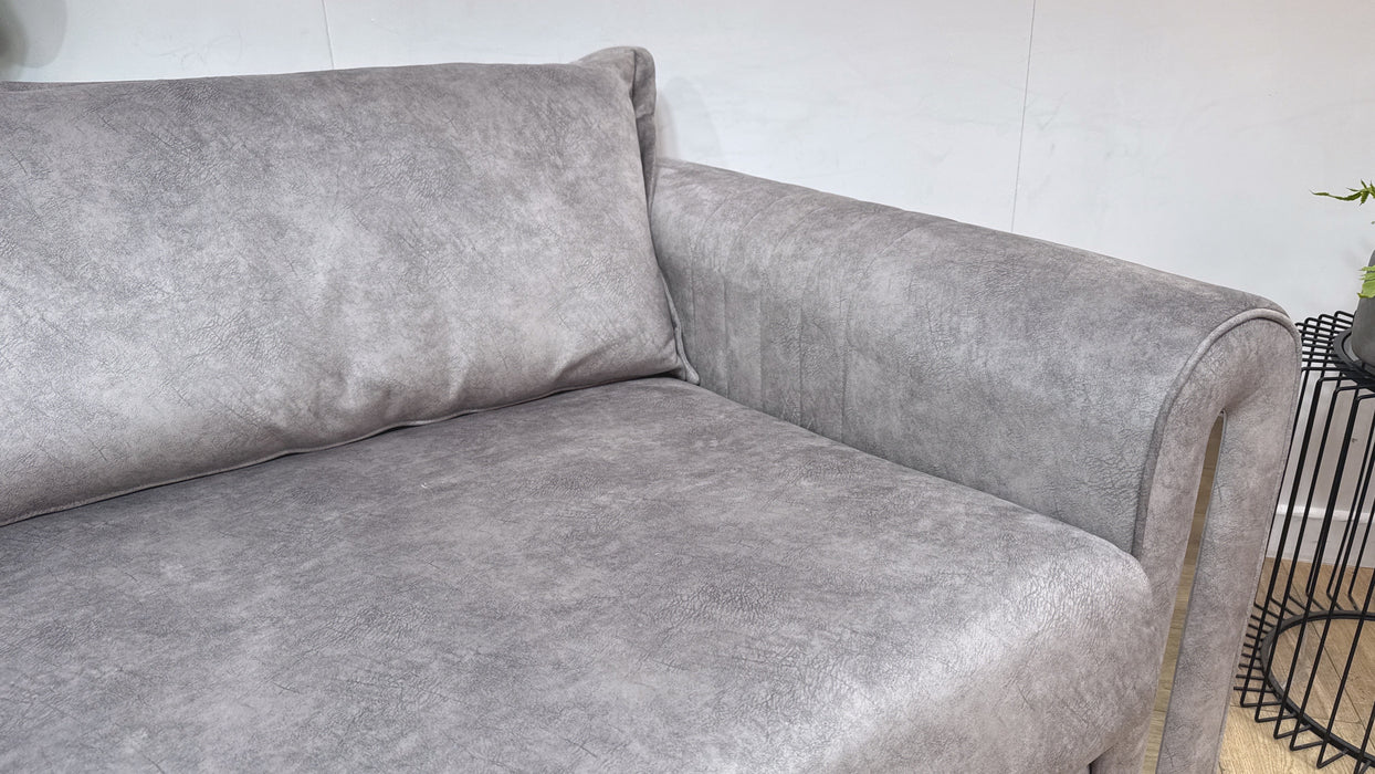 Sofology Savoy Fabric 4 Seater Silver Trim in Lifestyle Dapple Fabric Silver Mix