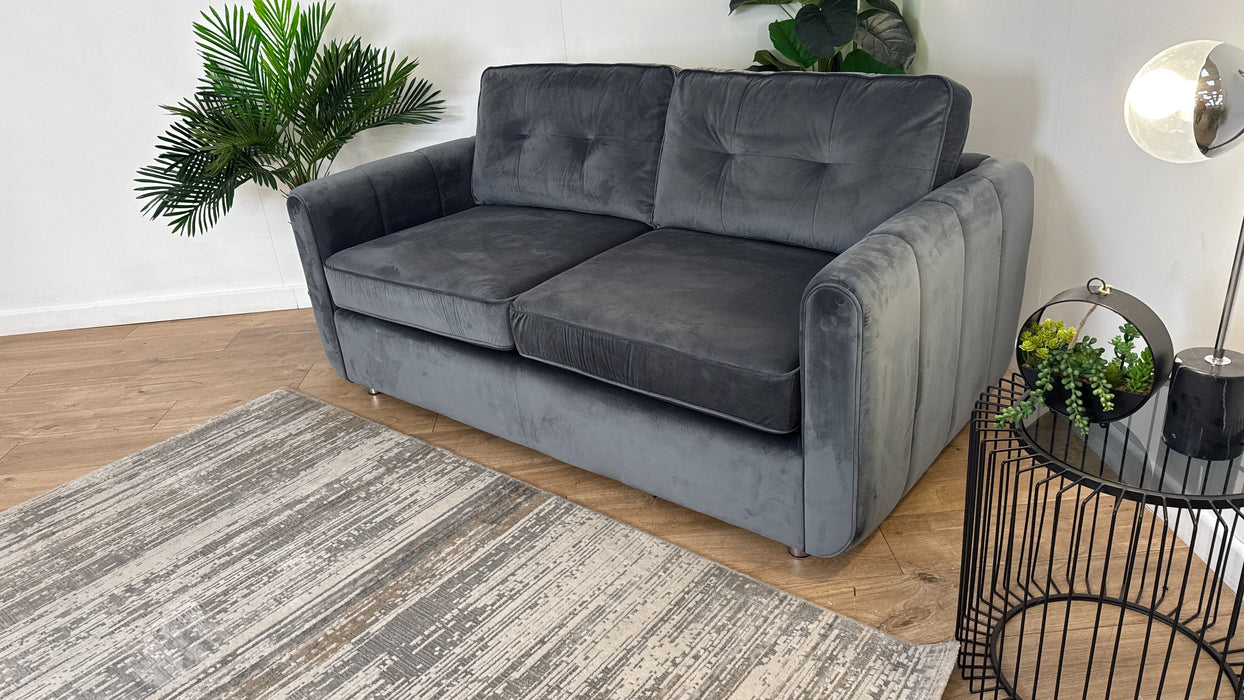 Sofology Islington Fabric 3 Seater Hypnos Deluxe Sofa Bed in Sleek Grey