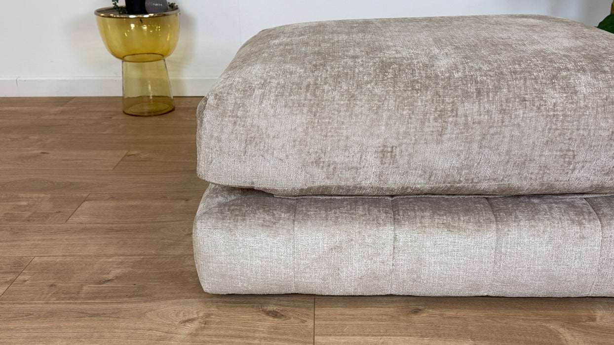 The Westwood Footstool Teddy Chenille Silver