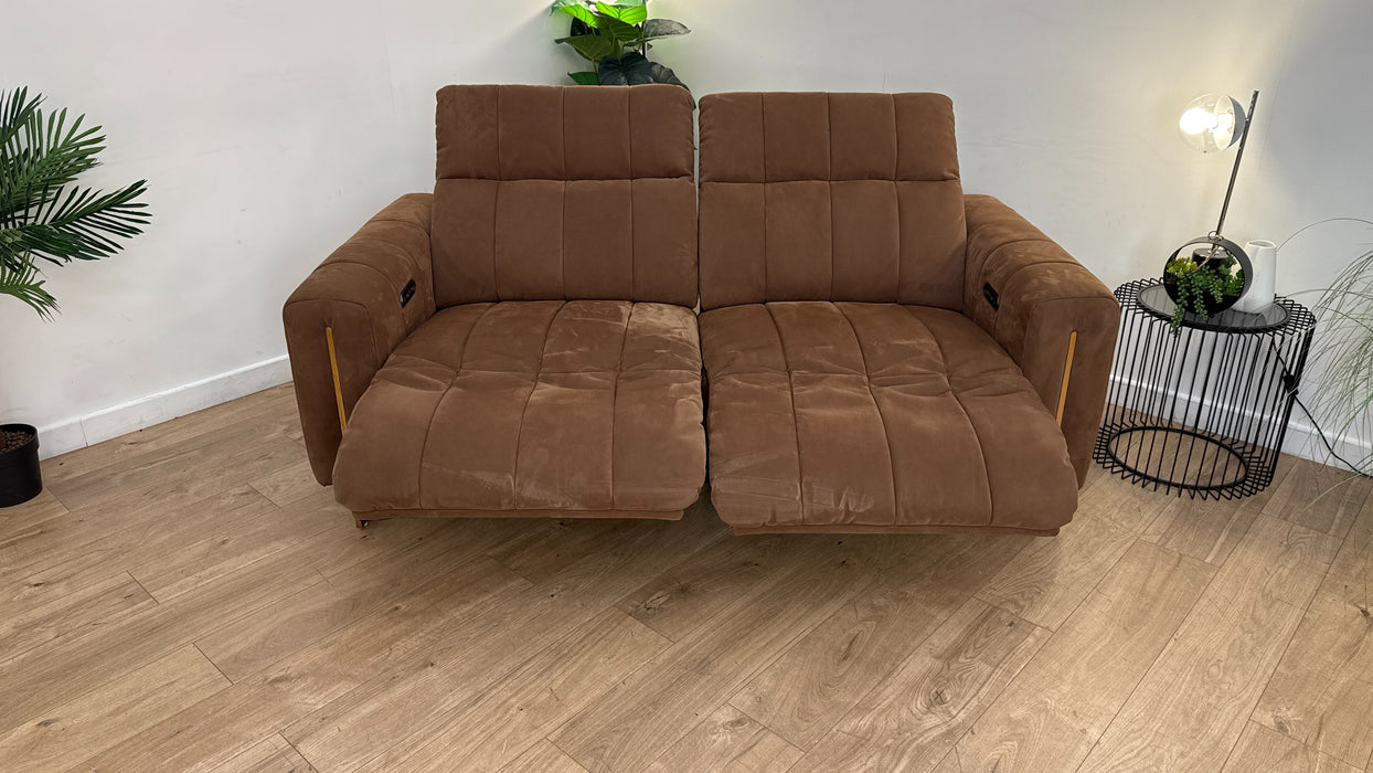 Sofology The Paramount Fabric 2.5 Seater Power Recliner/Headrest in Lifestyle Nubuck Feel Pecan