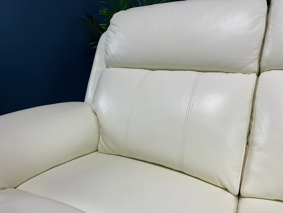 Gracy 2 Seater White Leather Manual Recliner (WA2)