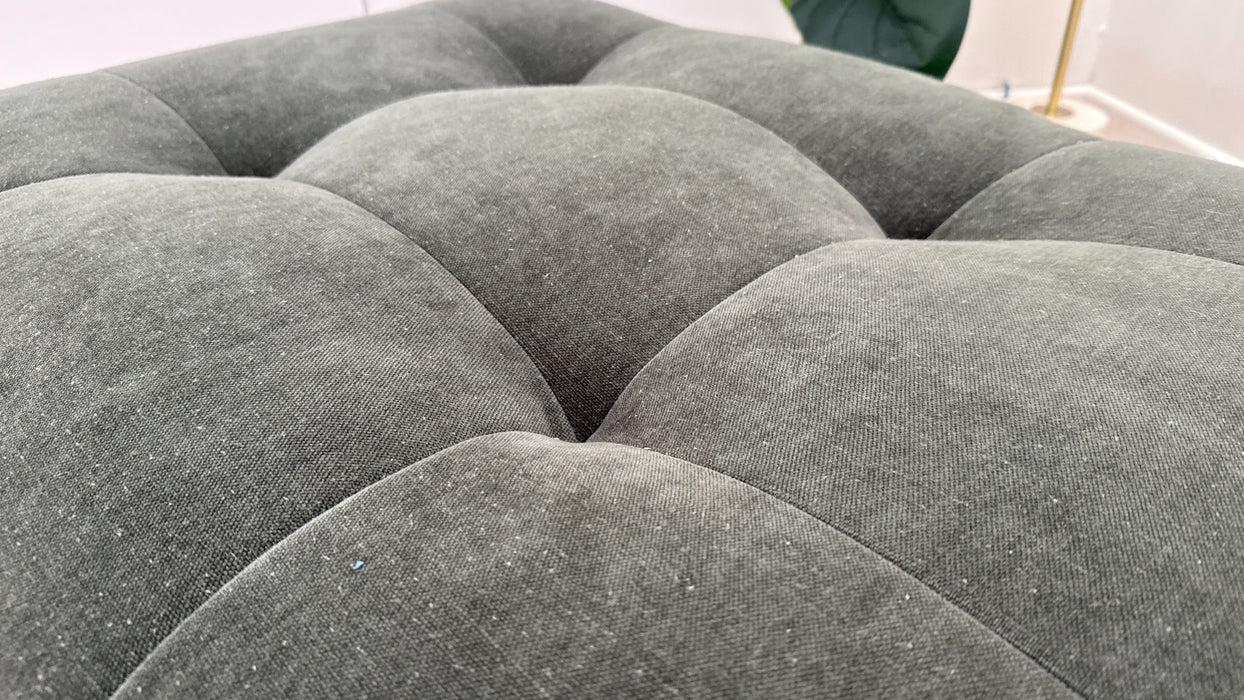 Sofology The Cocoon Fabric Designer Footstool in Relaxed Chenille Pine