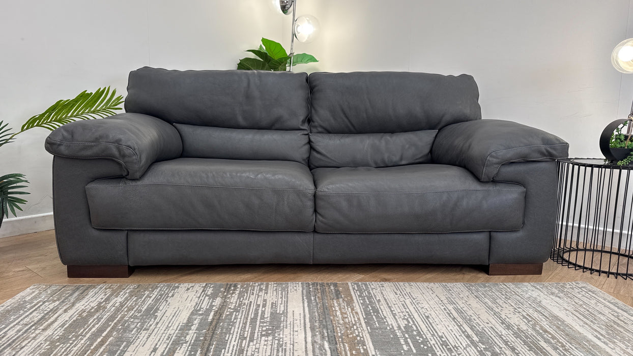 Sofology The Santino 2 Seater Leather Sofa in Apollo Grey