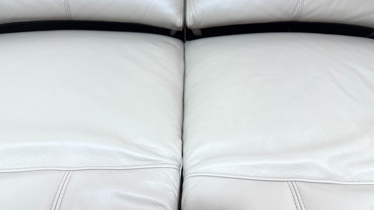 Sofology Ravello Leather 2 Seater Power Recliner/Headrest Lumbar Support in Trusty Embossed Stone
