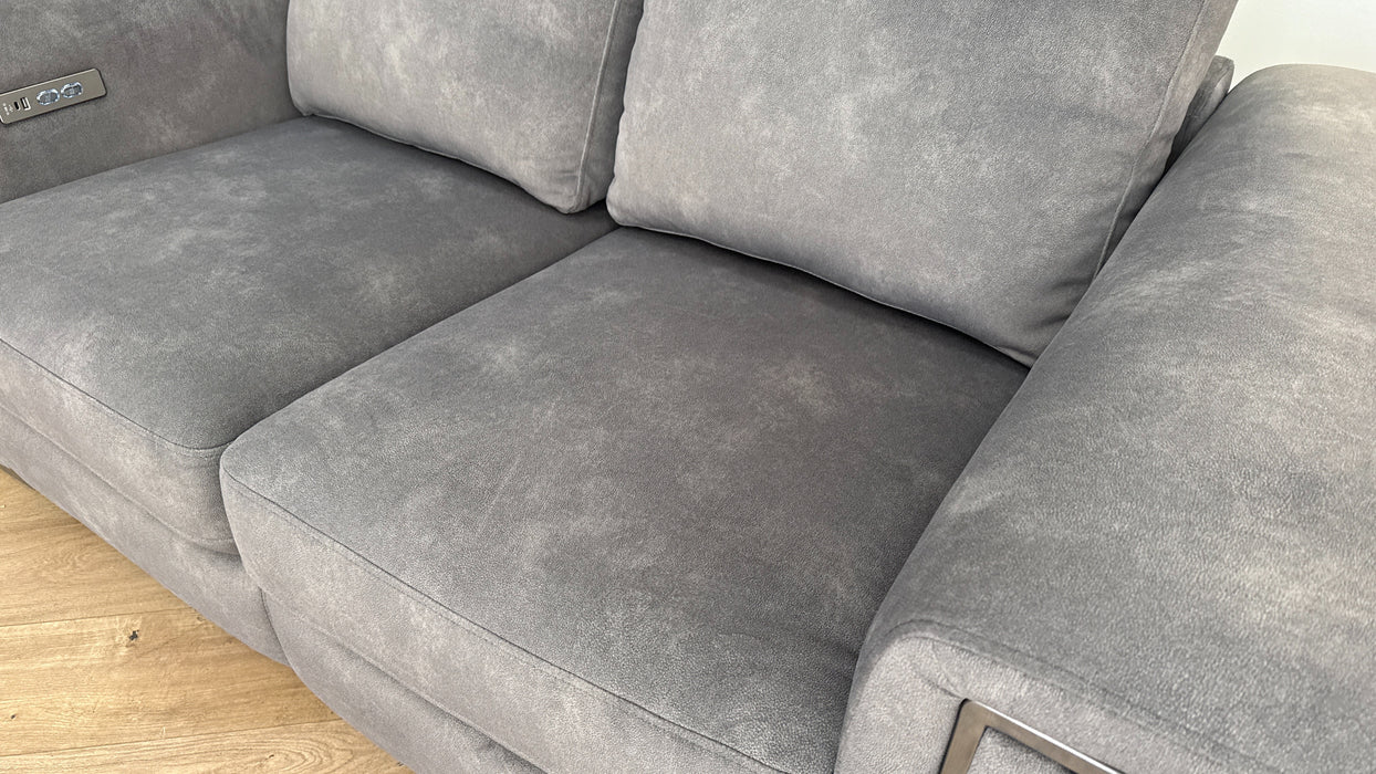 Sofology The Elixir 2 Seater Fabric Recliner Sofa in Lifestyle Flecked Mocha