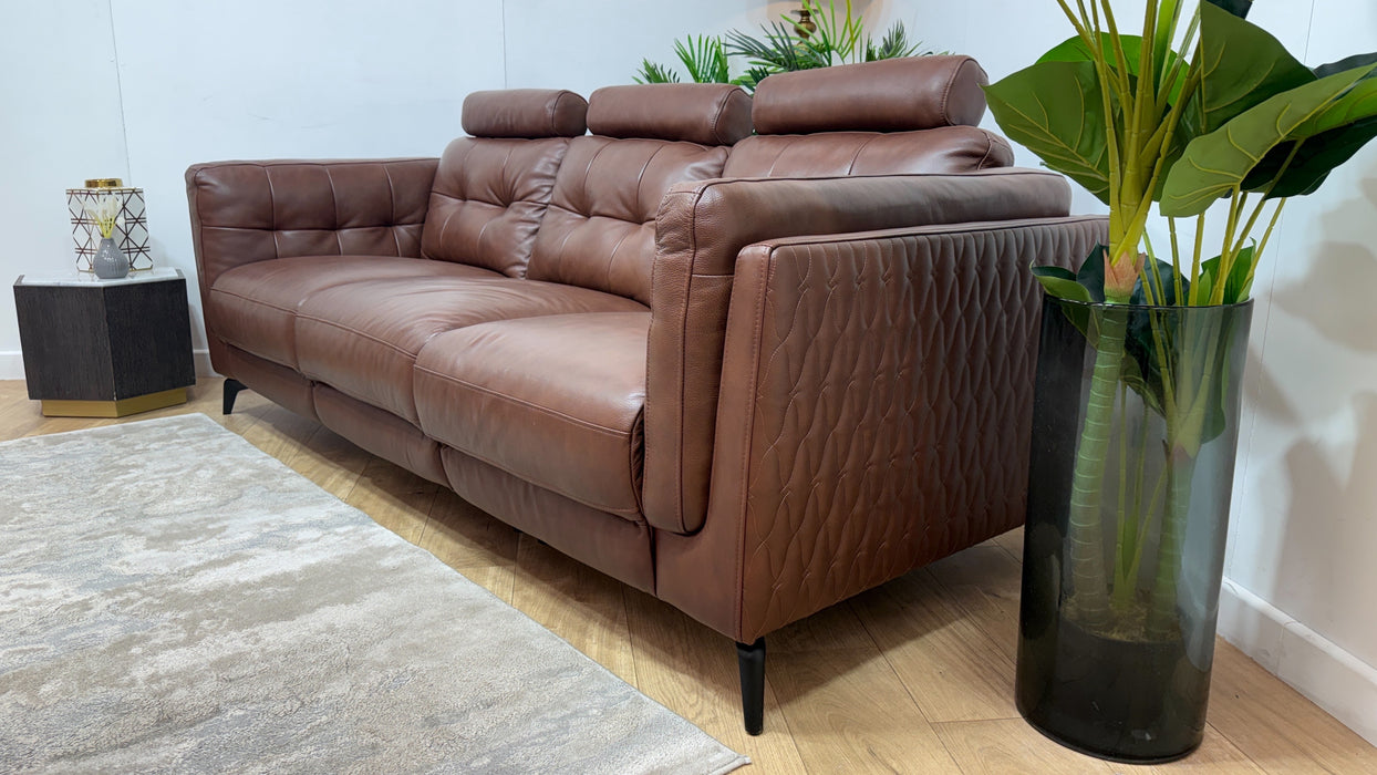 Sofology Muse Leathe 3 Seater in Chestnut